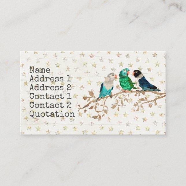 DREI KLEINE VÖGEL Visitenkarte (Vorderseite)
