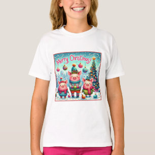 Drei kleine Weihnachtsschweine T-Shirt