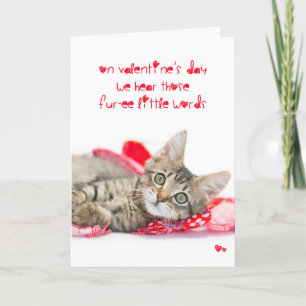 Drei kleine Worte kitten Valentine Feiertagskarte