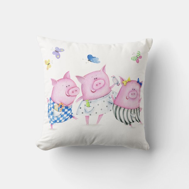 Drei kleines Schwein-Kissen Kissen (Vorderseite)