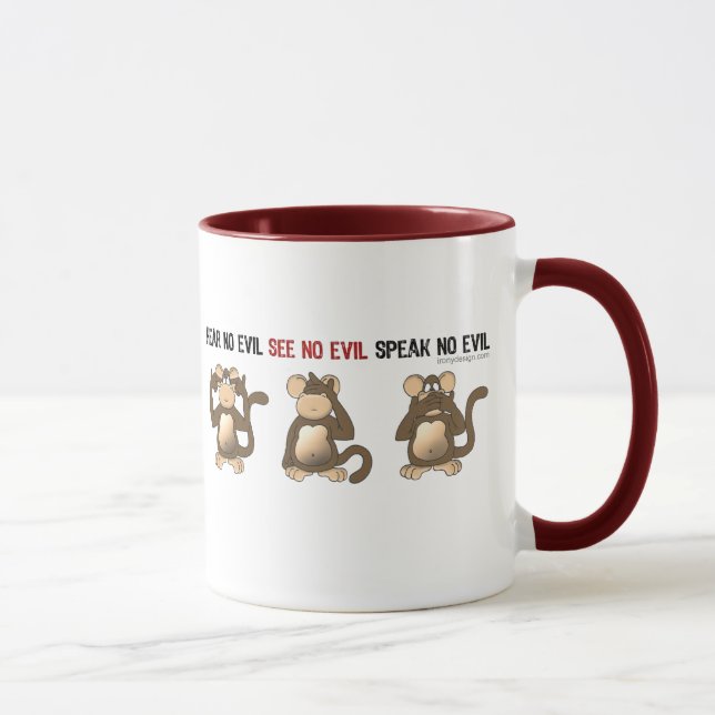 Drei kluge Affe-Tassen Tasse (Rechts)
