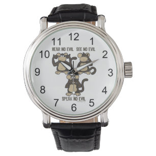 Drei kluge Affen Armbanduhr