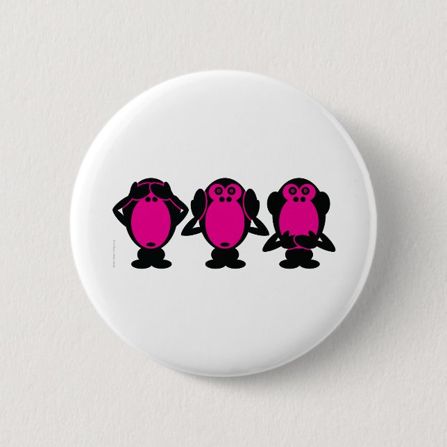 Drei kluge Affen Button (Vorderseite)