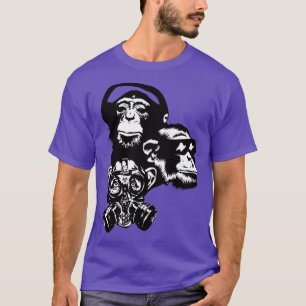 Drei kluge Affen hören Speak Kopfhörer Gas m T-Shirt