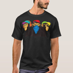 Drei kluge Affen Modernes Graffiti T-Shirt