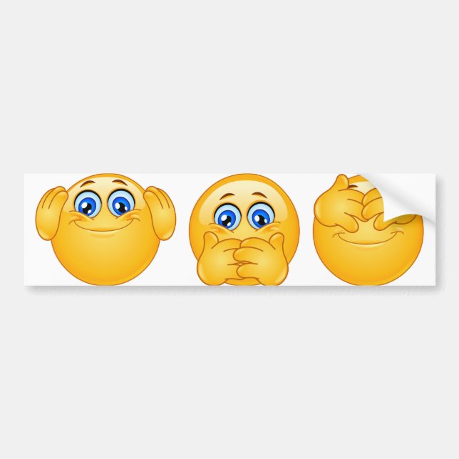 drei kluge Emojis Autoaufkleber (Vorne)