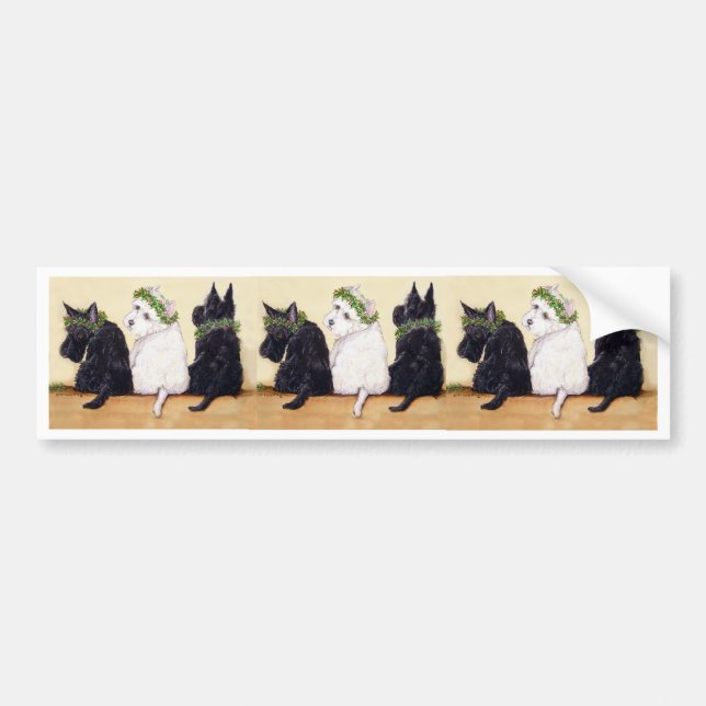 Drei kluge Terrier Autoaufkleber (Vorne)