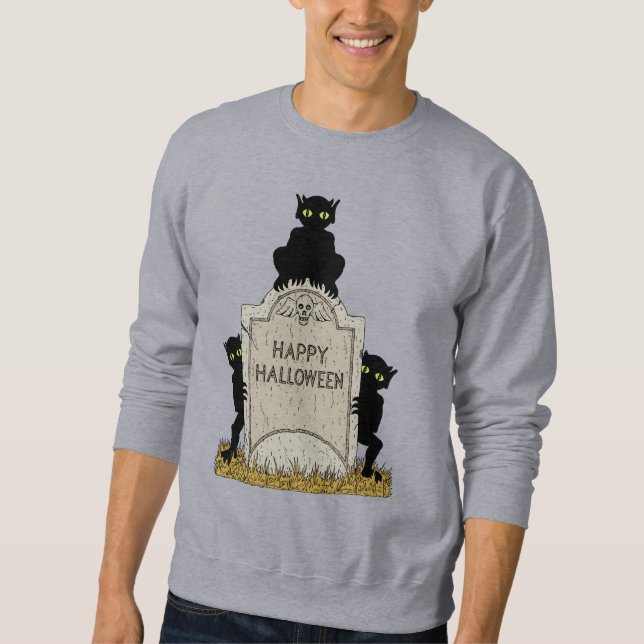 Drei Kobolde Frohes Halloween Sweatshirt (Vorderseite)