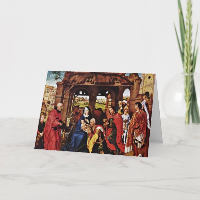 Drei König Altar, mittlere Platte: Verehrung Karte (Vorderseite)