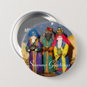 Drei Könige, die Geschenke für das Baby Jesus Ch Button