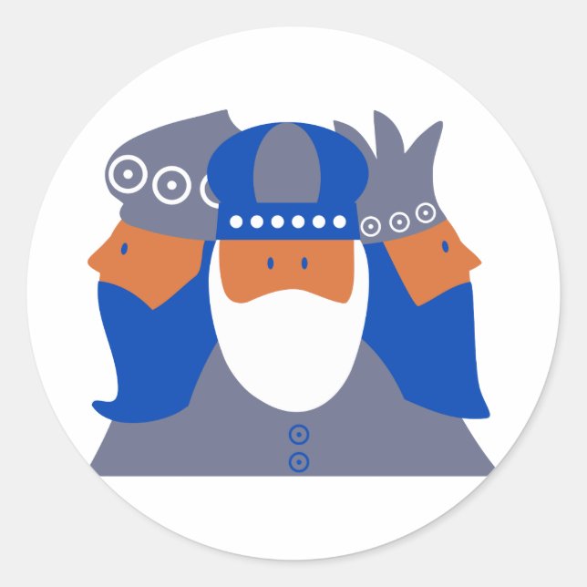 Drei Könige Runder Aufkleber (Vorderseite)