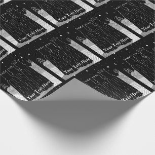 Drei Könige Weihnachtsstern Schwarz-Weiß-Kunst Geschenkpapier
