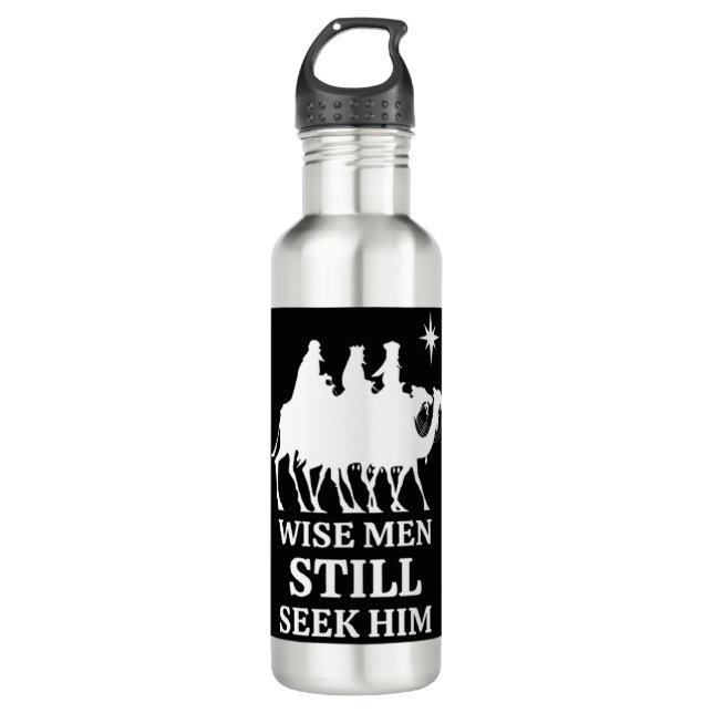 Drei Könige Weisen suchen ihn noch Edelstahlflasche (Vorderseite)