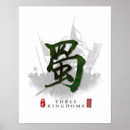 Drei Königreiche "SHU" Kalligrafie Art Poster