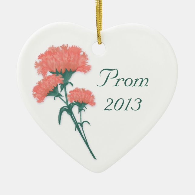 Drei Korallen Rose Rosa Nelken Prom Keepake Keramik Ornament (Vorne)