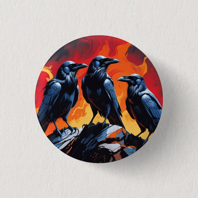 Drei Krähen Button (Vorderseite)