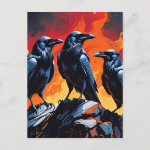 Drei Krähen Postkarte
