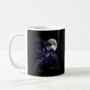 Drei Krähenmond-Gothik-Kosmisches Weltraum-Retro-G Kaffeetasse