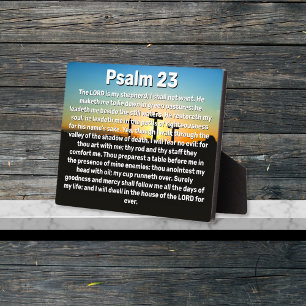 Drei Kreuzungen Psalm 23 Sonnenuntergang Bibelvers Fotoplatte