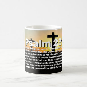 Drei Kreuzungen Psalm 23 Sonnenuntergang Bibelvers Kaffeetasse