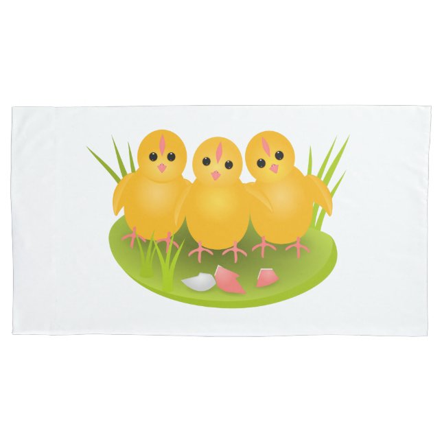 Drei Küken mit Muschel Kissenbezug (Vorderseite)