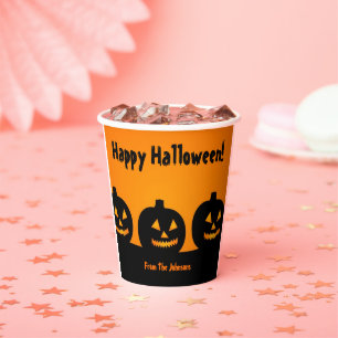 Drei Kürbisse Halloween-Party-Papierbecher Pappbecher