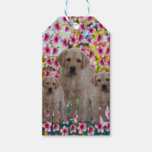 Drei Labrador Welpen Öl gestrichen, Geschenkanhänger