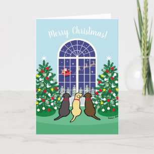 Drei Labradors und Weihnachtsmann Weihnachten