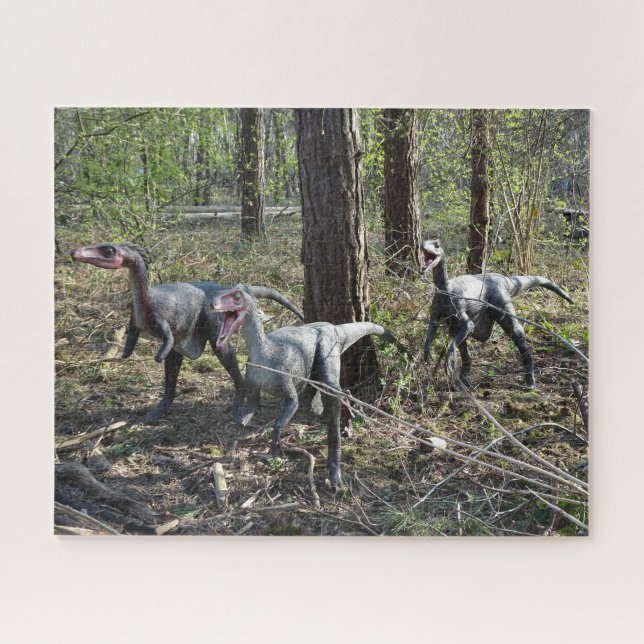 Drei laufende Dinosaurier-Puzzle (Horizontal)