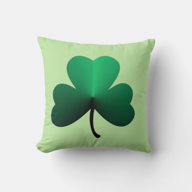 Drei leaf grüne Klee Kissen (Vorderseite)