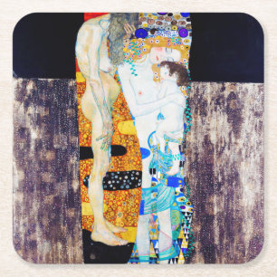 Drei Lebensjahre, Gustav Klimt Rechteckiger Pappuntersetzer