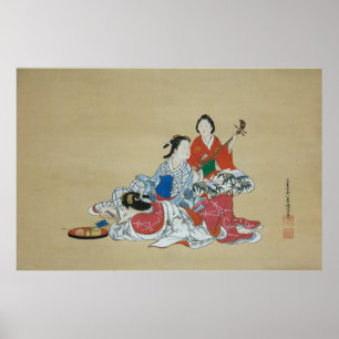 Drei liebliche japanische Frauen Poster