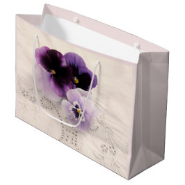 Drei lila Stiefmütterchen Große Geschenktüte