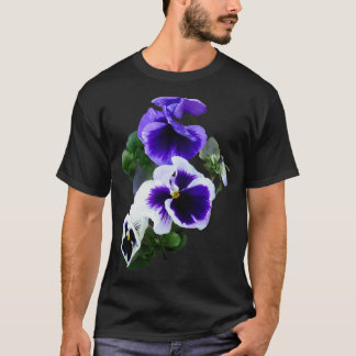 Drei Lila Stiefmütterchen in einer Reihe T-Shirt