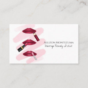 Drei Lippenstifte in Magenta - Lip Makeup Visitenkarte