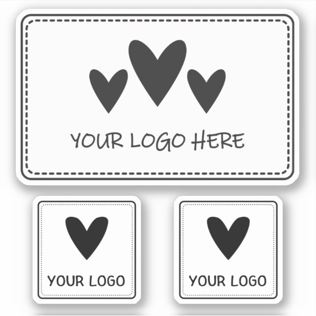 Drei Logos Rechteck und Platz Aufkleber (Vorderseite)