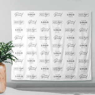 Drei Logos Step & Repeat Geschäftsevent-Sponsoren Wandteppich