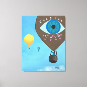 Drei Luftballons Stellen Sie sich Liebe gepackte C Leinwanddruck