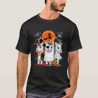 Drei lustige Einhörner Kostüm Pirate Boo Mummy Hal T-Shirt