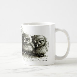 Drei lustige niedliche Eulen Kaffeetasse