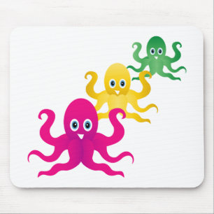 Drei lustige Oktopoden Mousepad