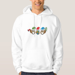 Drei lustige Weihnachts-Gnom-Eulen Hoodie