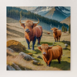 Drei majestätische Highland-Rinder