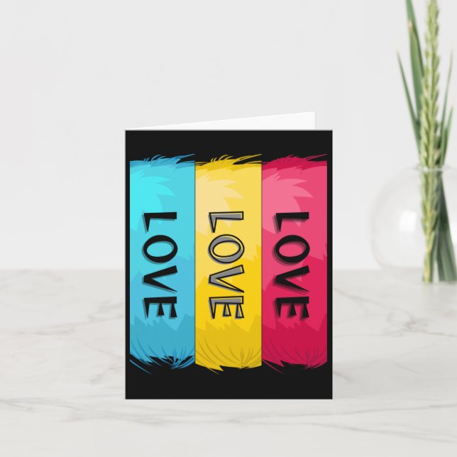 Drei-mal-Liebe-Design Karte (Vorderseite)