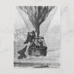 Drei Männer in einer Gondel Postkarte