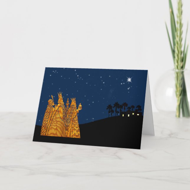 Drei Männers-Weihnachtskarte Feiertagskarte (Vorderseite)