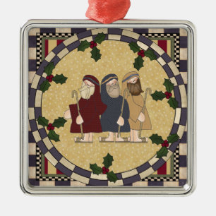 Drei Männers-Weihnachtsverzierung Ornament Aus Metall
