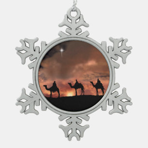 Drei Männers-Zinn-Schneeflockeverzierung Schneeflocken Zinn-Ornament