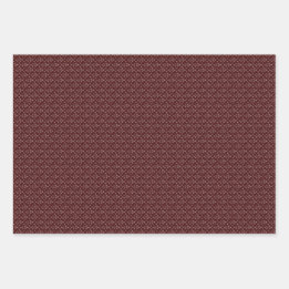 Drei Maroon & White Designer Wrapping Sheets Set Geschenkpapier Set
