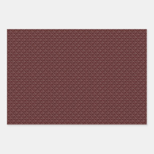 Drei Maroon & White Designer Wrapping Sheets Set Geschenkpapier Set